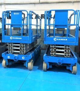 Plataforma tijera eléctrica Genie GS2646 de 10 metros con extensión de plataforma para trabajos en altura interior y exterior